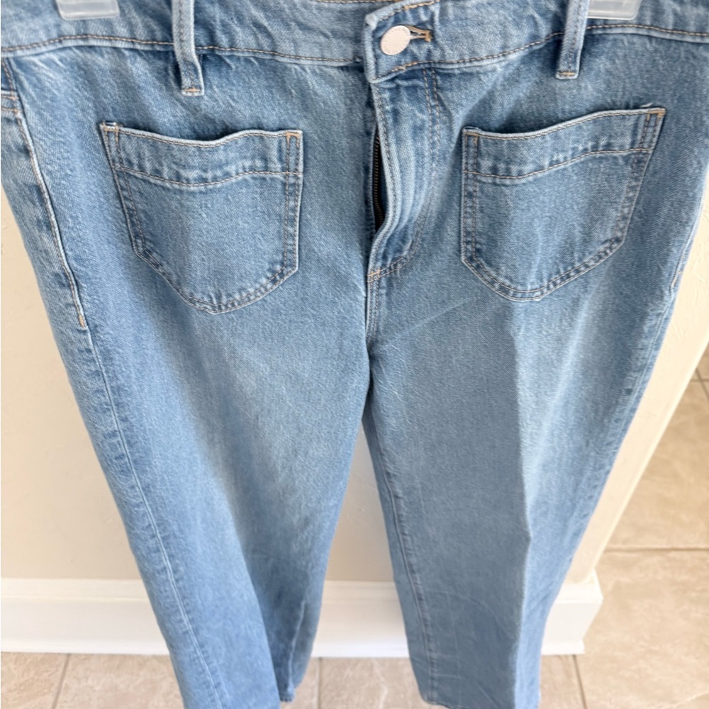 Ann Taylor Blue High Waist & Wide Leg Jeans.